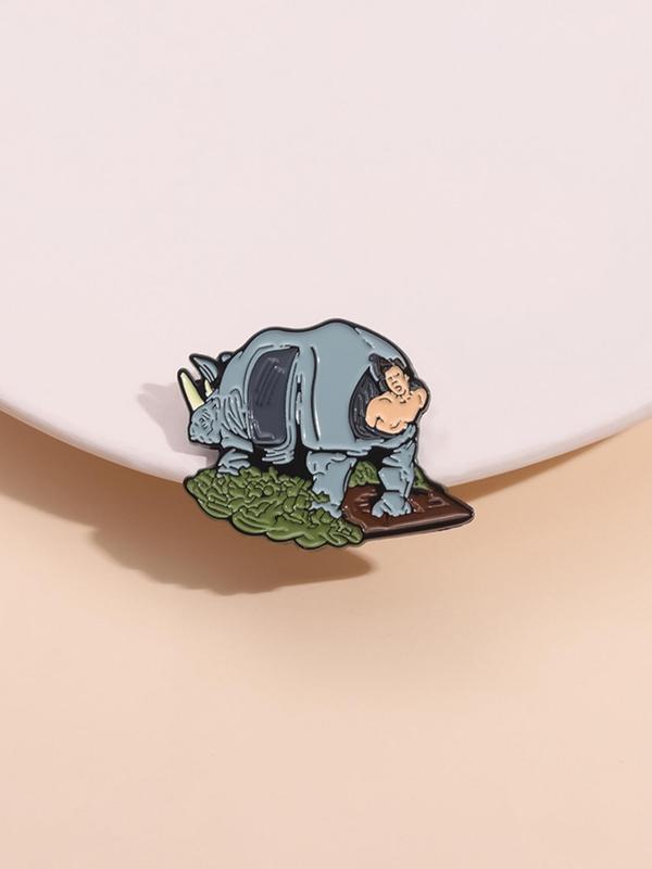 Cartoon Elephant Design Brooch, Cute Animal Themed Alloy Badge for Daily Clothing Decor, Trendy All-match & Exquisite Brooch for Birthday Gift