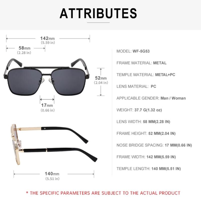 FashiFashion High Quality Stainless steel   Frames Double Bridge UV 400 Protection Sunglasses