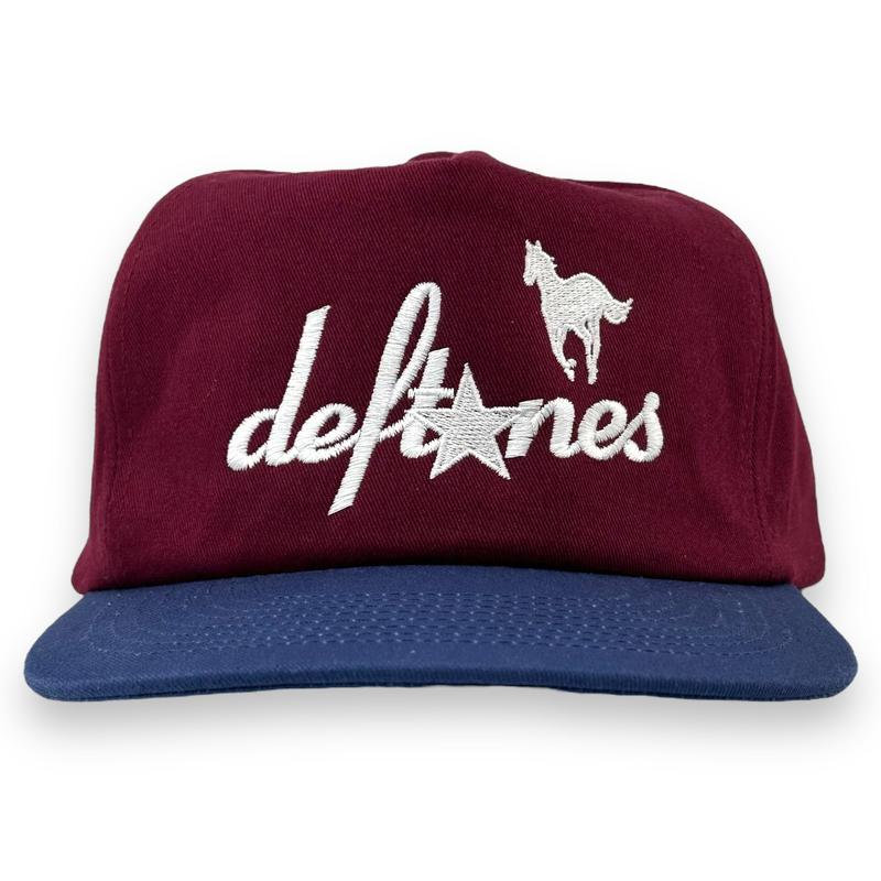 DEFTONES White PONY SnapBack Custom Embroidered Cap Hat