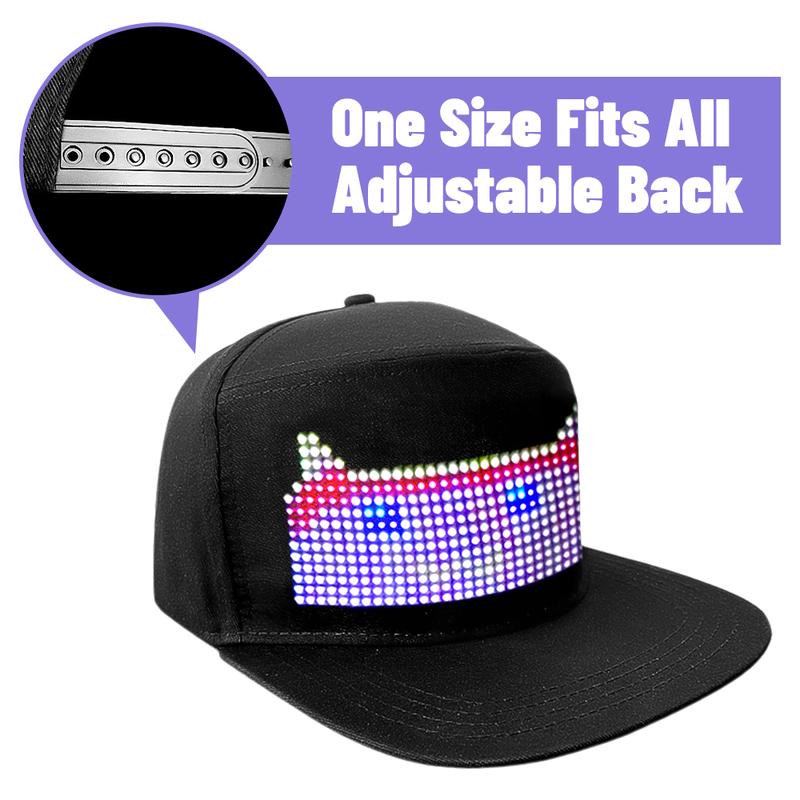 Second Generation Upgraded LED Hat,  Bigger Screen, Limited Time 41% Off! Full Color Display, Ultra-long Battery Life!Perfect for concerts, carnivals, bars, clubs, electric glow runs,  party.