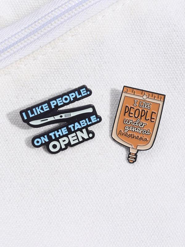 Creative Slogan Enamel Pin, Cute Brooch for Women & Men, Fashion Accessories for Daily Wear, Trendy All-match & Exquisite Brooch for Birthday Gift