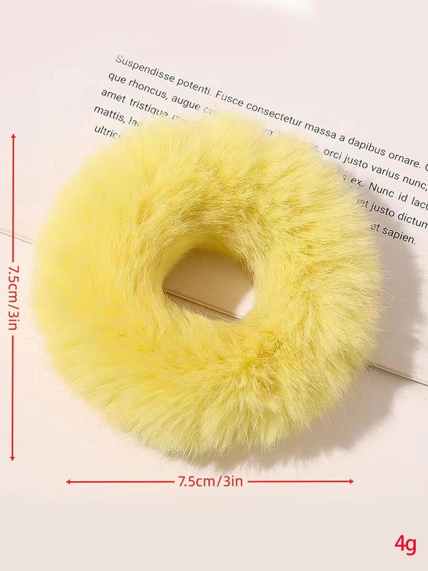 Cute Colorful Plush Hair Tie (6pcs), High Stretch Hair Tie, Sweet Fashion Hair Accessories for Women & Girls, Minimalist Headwear Suitable for Thick Hair