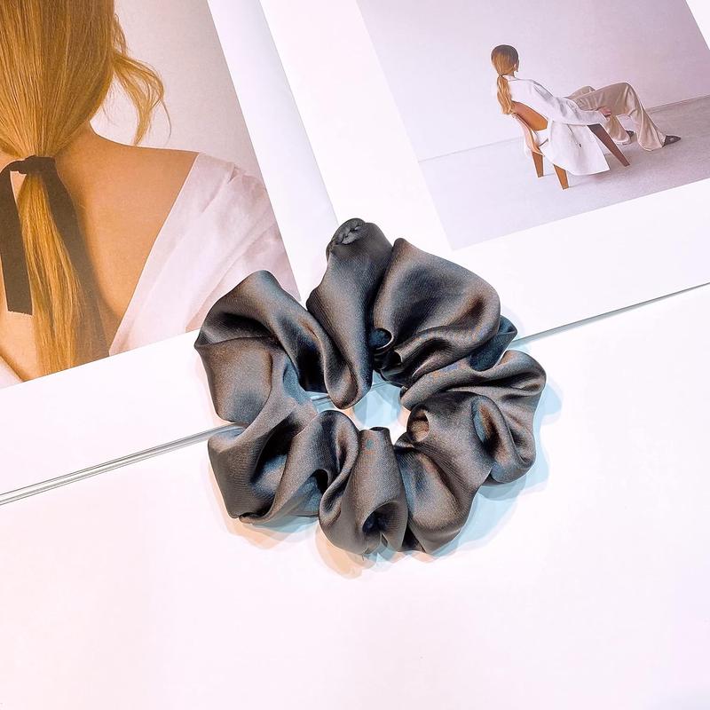 Satin Silk Scrunchies for Hair Big Hair Scrunchies Satin Hair Ties Ponytail Holder Hair Accessories