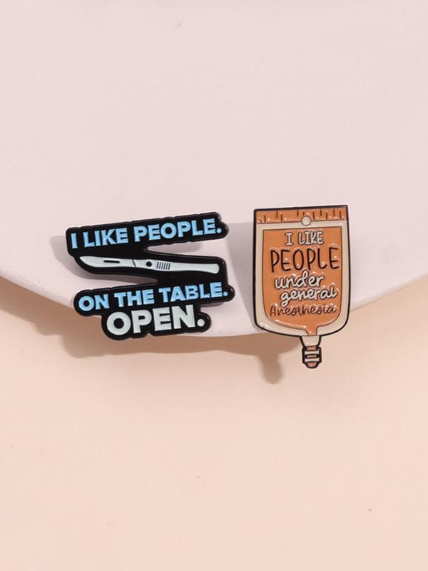 Creative Slogan Enamel Pin, Cute Brooch for Women & Men, Fashion Accessories for Daily Wear, Trendy All-match & Exquisite Brooch for Birthday Gift