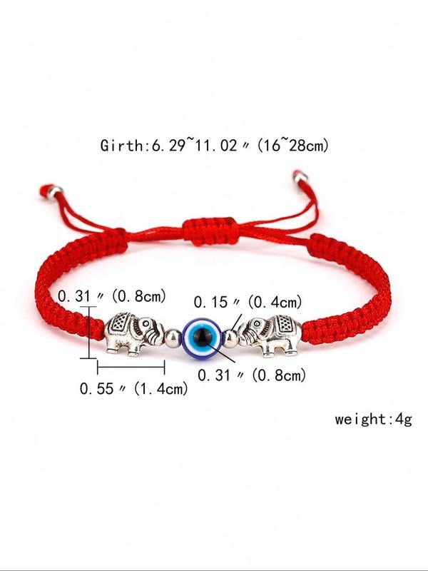 Eye Elephant Design Braided Bracelet, Adjustable Jewelry for Women & Men, Party, Daily Clothing Decor, Trendy All-match & Exquisite Jewelry for Birthday Gift