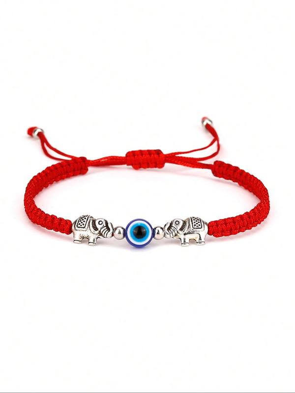 Eye Elephant Design Braided Bracelet, Adjustable Jewelry for Women & Men, Party, Daily Clothing Decor, Trendy All-match & Exquisite Jewelry for Birthday Gift