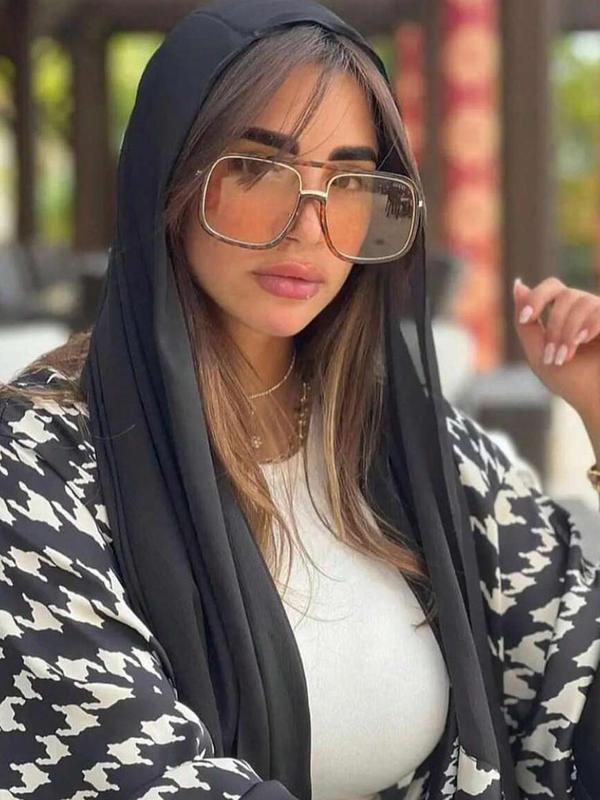 Women's Vintage Square Frame Double Beam Sunglasses, Trendy Casual Sunglasses for Everyday Use, Fashion Accessories for Outdoor Activities