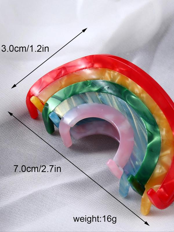 LGBT Pride Colorful Rainbow Stripe Design Hair Claw for Women, Creative Nonslip Hair Claw, Fashion All-match Hair Accessories for Women & Girls, Chic Gift