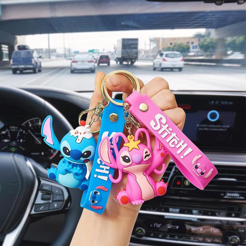 DISNEY Stitch Cute Car Keychain Accessory, Fashionable Couple's Keychain, Bag Charm Accessory