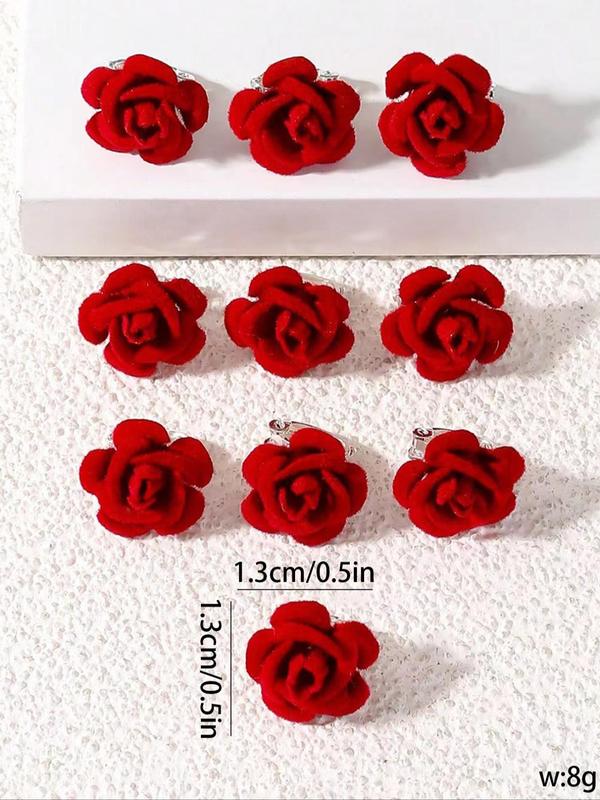 Women's Elegant Rose Flower Design Hair Clips As Gift, Fashionable Hair Accessories for Women & Girls, Minimalist Headwear Suitable for Thick Hair, Fashion Hair Accessories for Party, Daily Clothing Decor