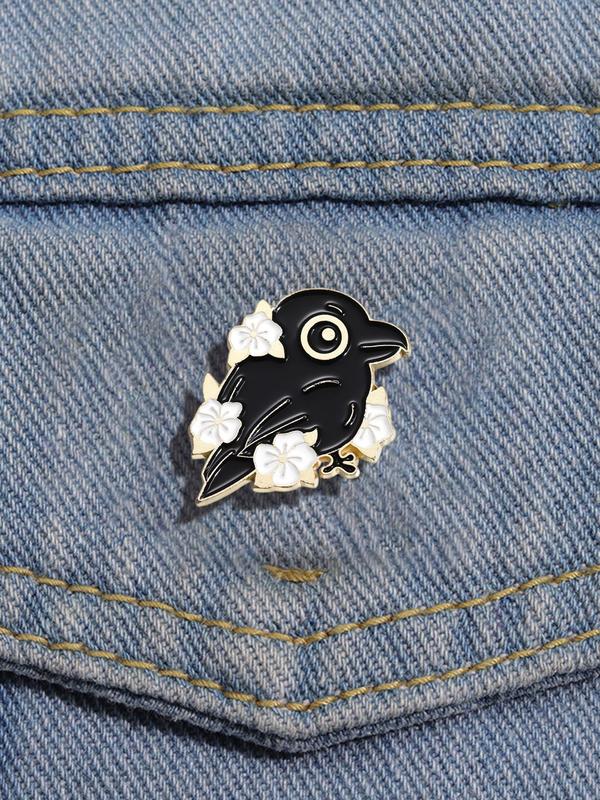 Cute Raven Design Brooch, Animal Themed Pin Badge for Women & Men for Party, Daily Clothing Decor, Trendy All-match & Exquisite Brooch for Gift