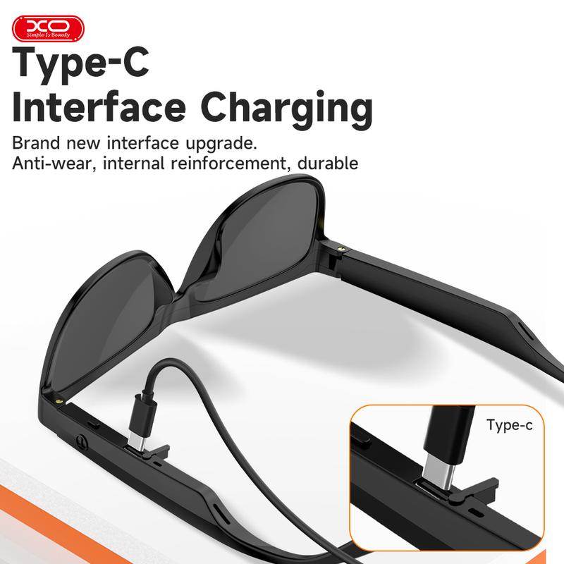 Smart Glasses, Bluetooth Sunglasses Audio Eyewear, Built-in Mic & Speakers, Athletic Outdoor UV Protection Unisex