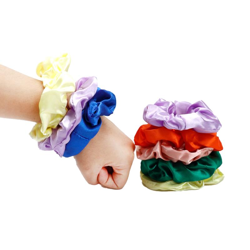 Silk Scrunchy (Random Color) Silk Satin Scrunchy Silk for Women