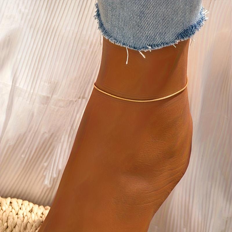 Adjustable Slider Anklet,  Snake Chain - Classic, Retro, and Bohemian Style Foot Jewelry for Women, Perfect for Summer and Beach Outfits