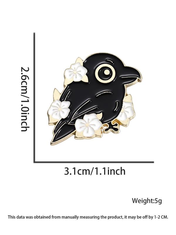 Cute Raven Design Brooch, Animal Themed Pin Badge for Women & Men for Party, Daily Clothing Decor, Trendy All-match & Exquisite Brooch for Gift