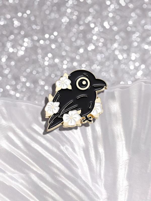 Cute Raven Design Brooch, Animal Themed Pin Badge for Women & Men for Party, Daily Clothing Decor, Trendy All-match & Exquisite Brooch for Gift