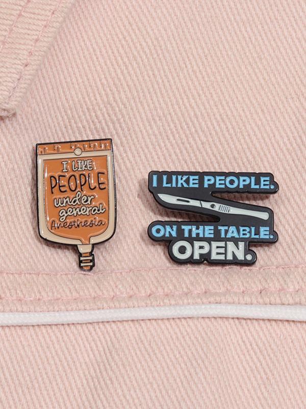 Creative Slogan Enamel Pin, Cute Brooch for Women & Men, Fashion Accessories for Daily Wear, Trendy All-match & Exquisite Brooch for Birthday Gift