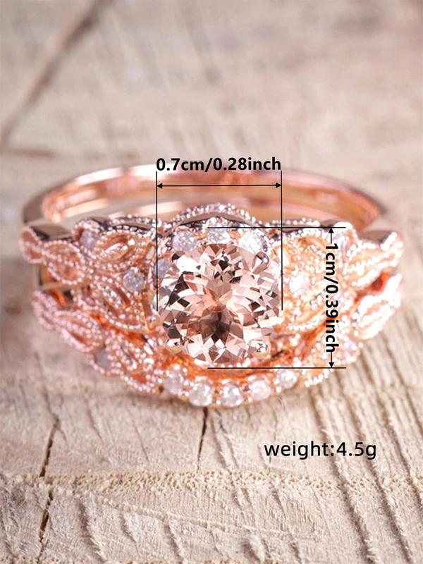 Elegant Rhinestone Decorated Ring for Women, 2024 New Style Engagement Rings for Party, Daily Clothing Decor, Trendy All-match Cool Female Accessories for Birthday Gift