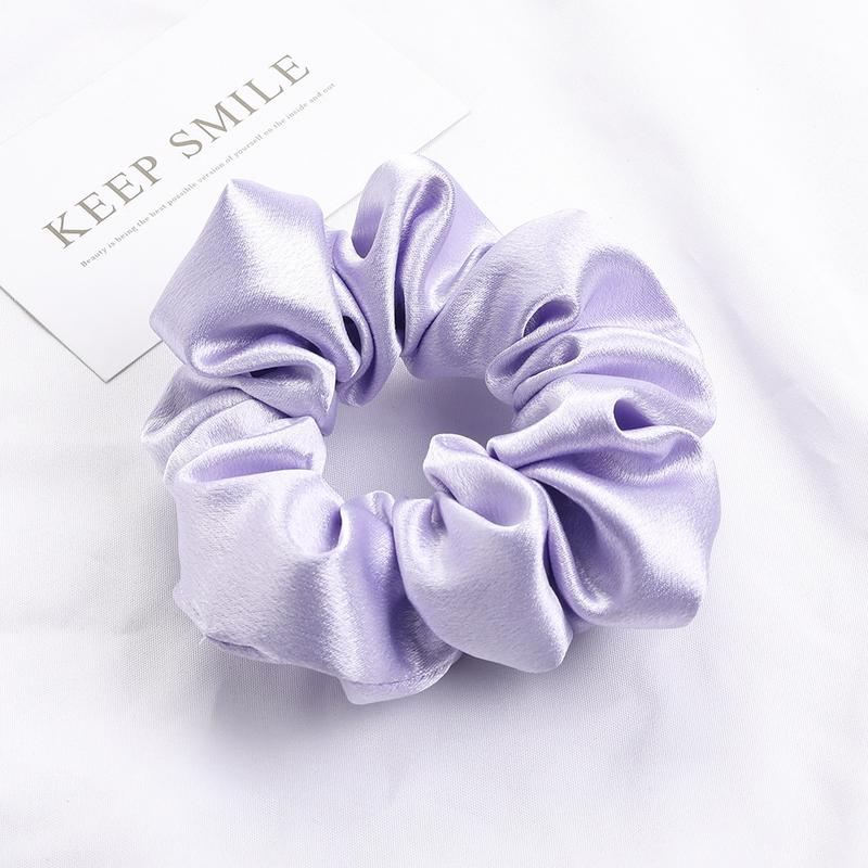 Marryu 1 Count Silky Satin Hair Ties for Women  Girls Elastic Bands for Ponytails Soft Scrunchies  Random Color