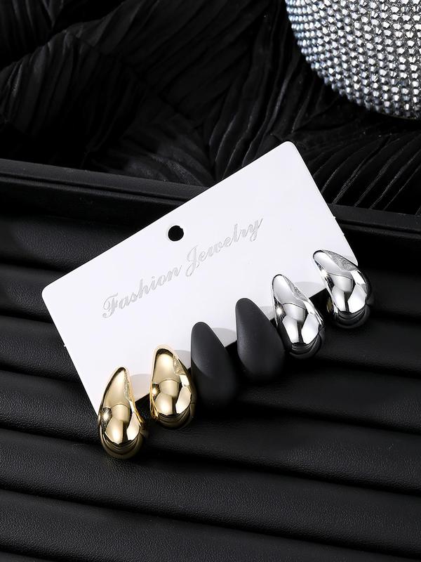 Water Drop Shaped Earrings, Fashionable Earrings for Women & Girls, Trendy All-match & Exquisite Jewelry for Birthday Gift