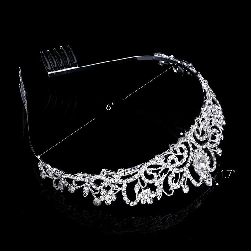 Tiara for Women Elegant Princess Crown with Combs  Crystal Tiara Crowns for Women Girls Tiaras for Women Bridal Wedding