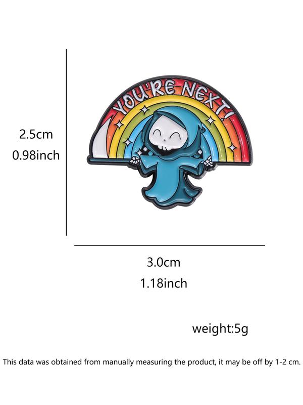 Unisex Rainbow & Cartoon Skull Design Brooch As LGBT Gift, Creative Cute Novelty Clothes Badge, Kawaii Accessories As Gift for Men & Women for Party Decor