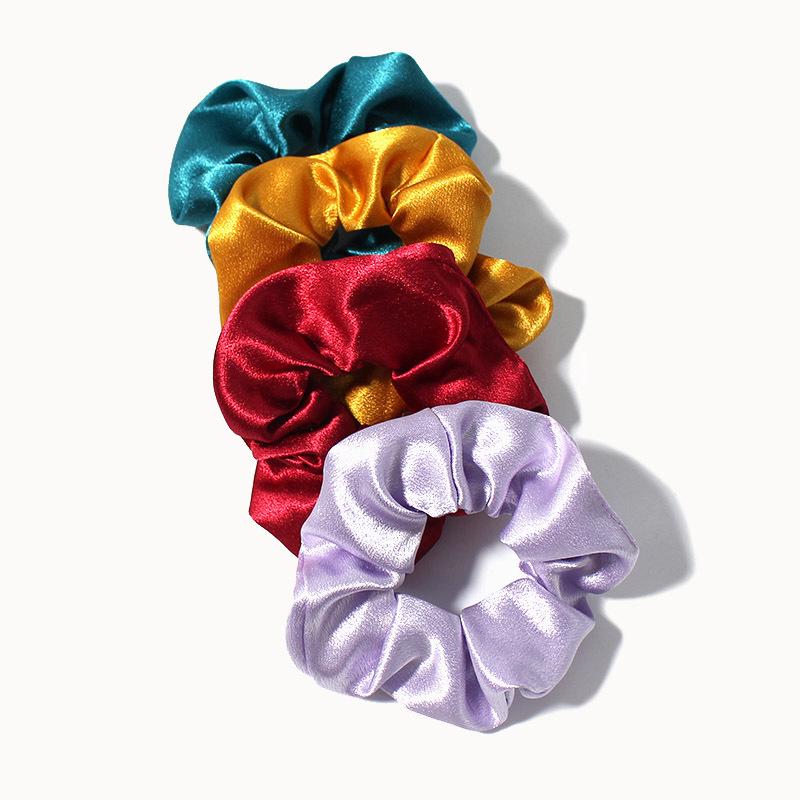 Marryu 1 Count Silky Satin Hair Ties for Women  Girls Elastic Bands for Ponytails Soft Scrunchies  Random Color