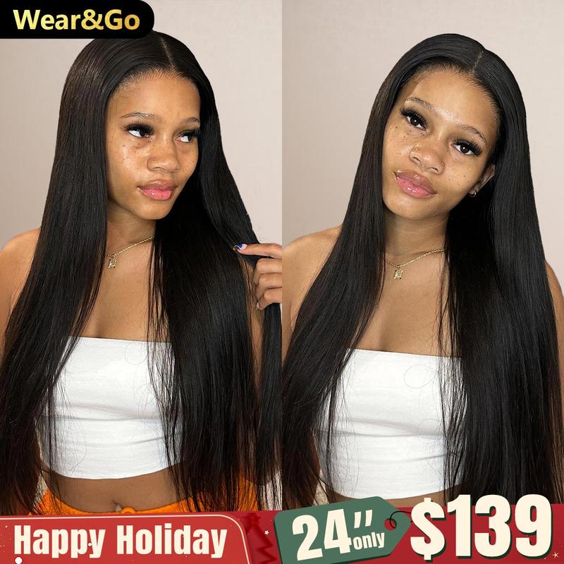 OQ HAIR Wear And Go Glueless Wigs Pre Cut 4x6 HD Straight Lace Human Hair Wigs Beginner Friendly