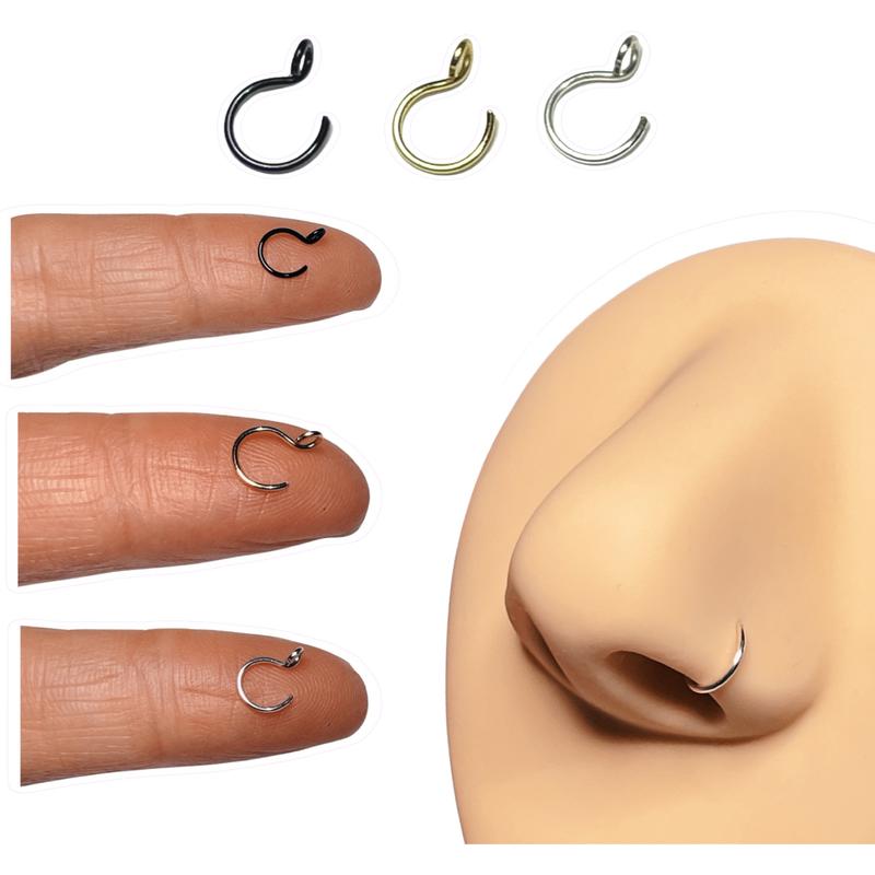 Faux Piercing Starter Kit 12 Piercings for Nose. Lips or Ears