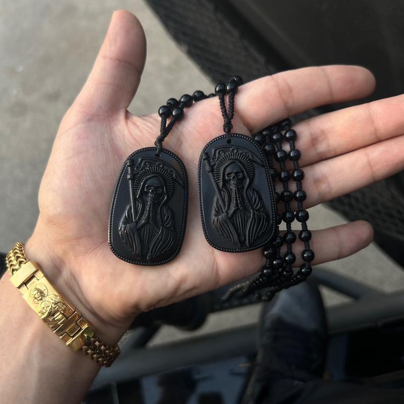 Santa muerte rosary necklace