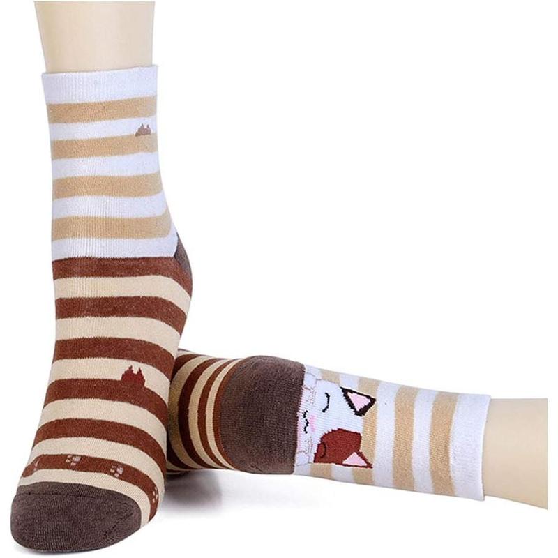 Womens Grils Cute Animal Socks, Dog Cat Socks, Novelty Funny Crew Sock, Animal Gifts for Women Dog and Cat Lovers