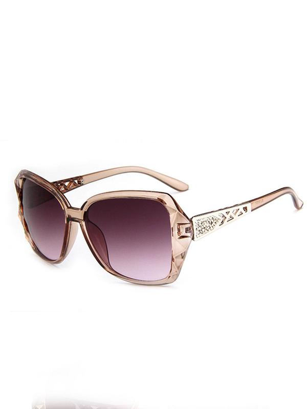 Simple Rhinestone Decor Sunglasses for Everyday Use, 2024 Trendy Summer Square Glasses Frame Fashion Sunglasses, Travel Y2k Accessories