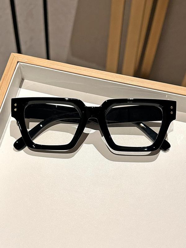 Simple Square Frame Eyeglasses, Basic Fashion Eyeglasses for Women & Men, Fashion Eyeglasses for Work, Daily Decor, Perfect for Student Daily Use