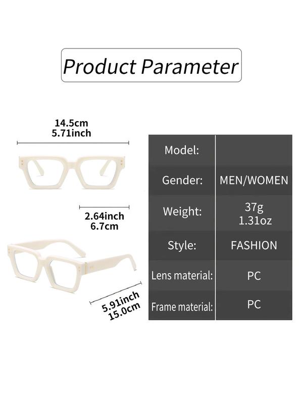 Simple Square Frame Eyeglasses, Basic Fashion Eyeglasses for Women & Men, Fashion Eyeglasses for Work, Daily Decor, Perfect for Student Daily Use