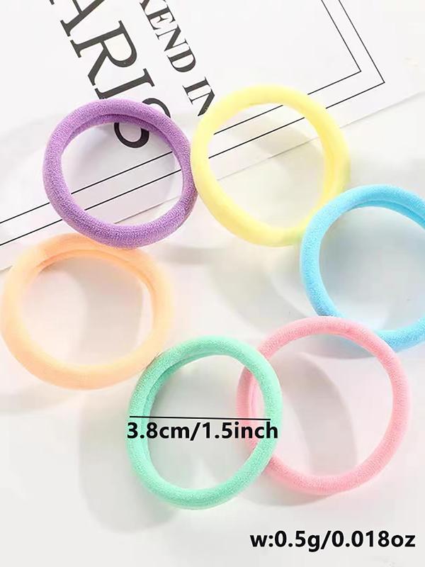 100pcs Simple Plain Color Hair Ties, Casual Versatile Hair Accessories for Women, Basic Daily Hair Accessories for Daily Life