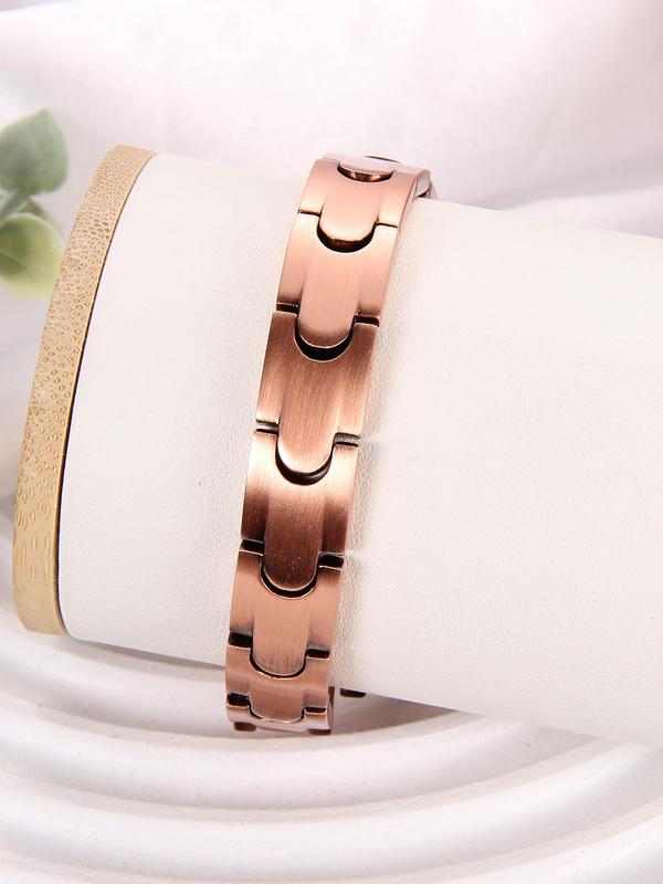 Copper Magnetic Bracelet, Adjustable Link Bracelet, Simple Style Decoration, Fashion Accessories for Men & Women