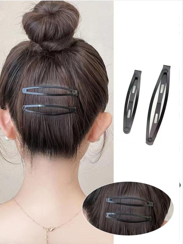 12pcs Women's Casual Plain Curved Hair Clips, Simple Style Plain Color Hair Clips, Versatile Hair Accessories for Daily Use