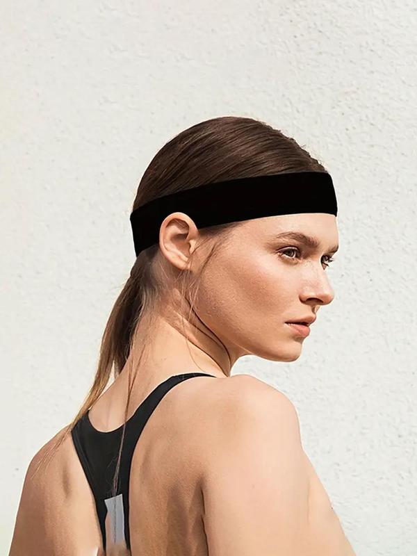 Solid Color Sports Hair Band, Sweat Absorbing Elastic Hair Band, Non-slip Hair Band for Yoga, Running, Daily Wear