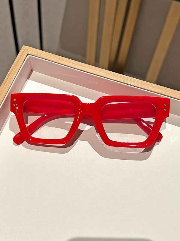 Simple Square Frame Eyeglasses, Basic Fashion Eyeglasses for Women & Men, Fashion Eyeglasses for Work, Daily Decor, Perfect for Student Daily Use