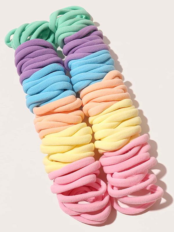 100pcs Simple Plain Color Hair Ties, Casual Versatile Hair Accessories for Women, Basic Daily Hair Accessories for Daily Life