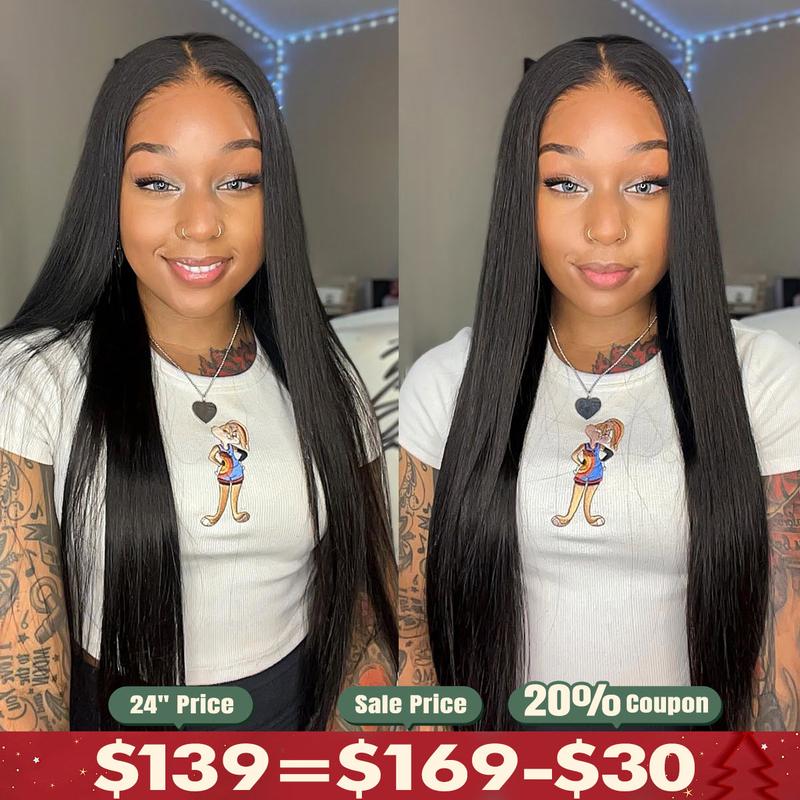 OQ HAIR Wear And Go Glueless Wigs Pre Cut 4x6 HD Straight Lace Human Hair Wigs Beginner Friendly