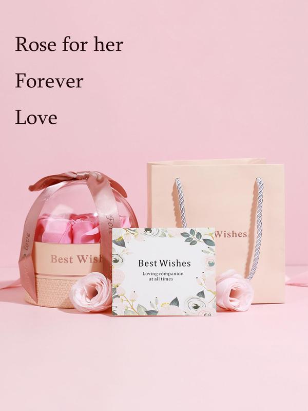 Couple Rhinestone Decor Magnetic Heart Charm String Bracelet with Rose Gift Box, 2024 New Fashionable Matching Bracelet Jewelry for Women & Men Gift