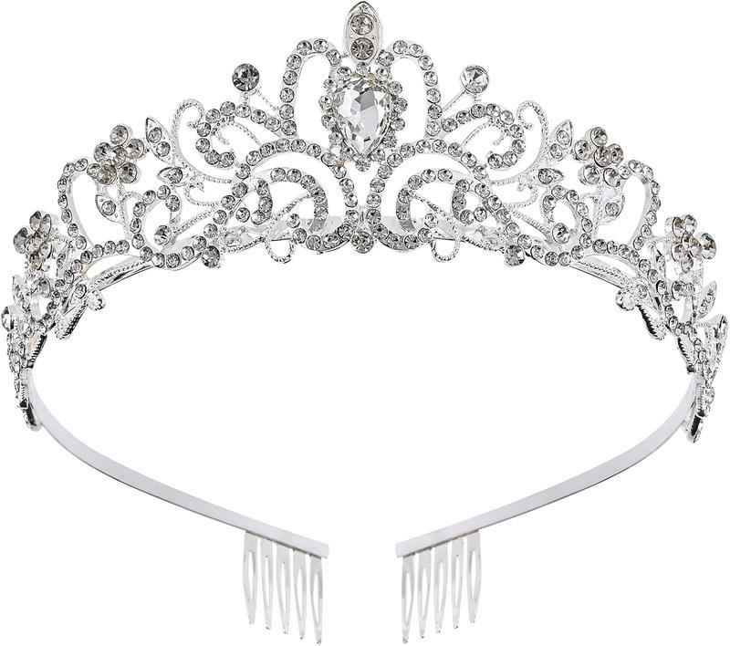 Tiara for Women Elegant Princess Crown with Combs  Crystal Tiara Crowns for Women Girls Tiaras for Women Bridal Wedding