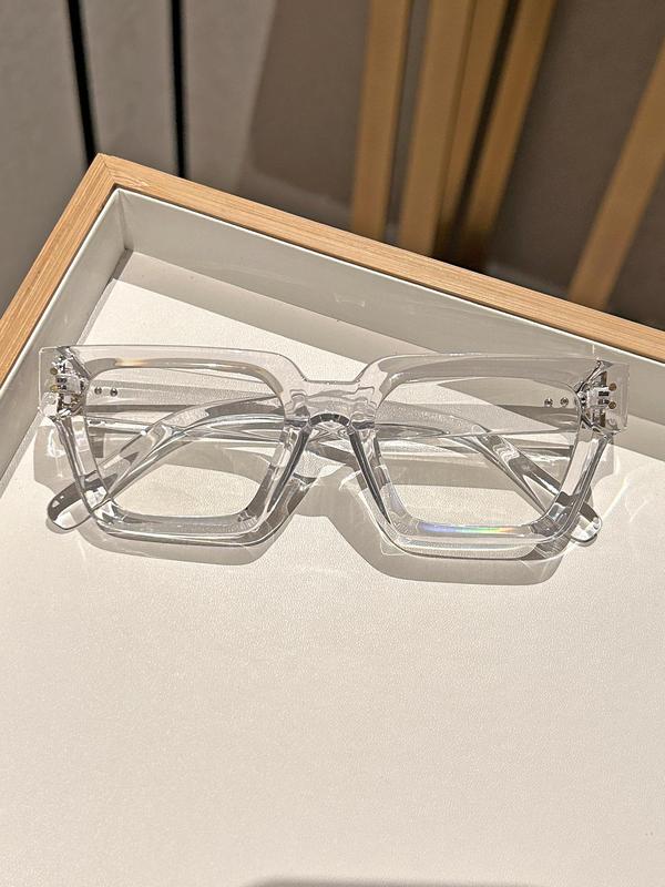 Simple Square Frame Eyeglasses, Basic Fashion Eyeglasses for Women & Men, Fashion Eyeglasses for Work, Daily Decor, Perfect for Student Daily Use