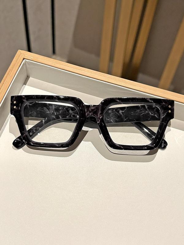 Simple Square Frame Eyeglasses, Basic Fashion Eyeglasses for Women & Men, Fashion Eyeglasses for Work, Daily Decor, Perfect for Student Daily Use