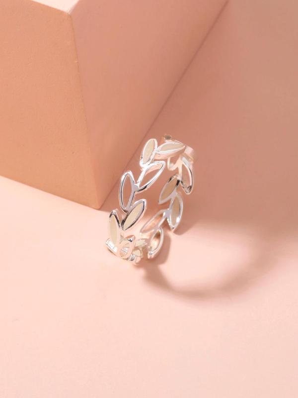 Glow in the Dark Leaf Design Cuff Ring,  Fashion Accessories for Women & Girls for Party, Daily Clothing Decor, Trendy All-match & Exquisite Jewelry for Birthday Gift