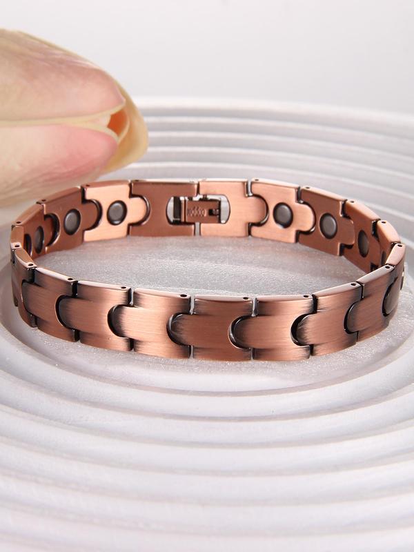 Copper Magnetic Bracelet, Adjustable Link Bracelet, Simple Style Decoration, Fashion Accessories for Men & Women