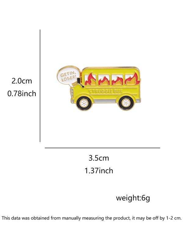 Creative Cartoon Fire Truck Design Brooch, Cute Fashion Alloy Badge for Daily Clothing Decor, Trendy All-match & Exquisite Brooch for Birthday Gift