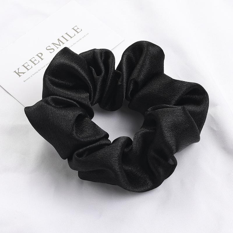 Marryu 1 Count Silky Satin Hair Ties for Women  Girls Elastic Bands for Ponytails Soft Scrunchies  Random Color