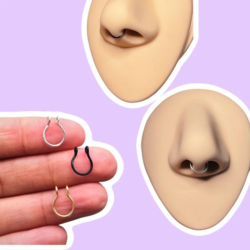 Faux Piercing Starter Kit 12 Piercings for Nose. Lips or Ears